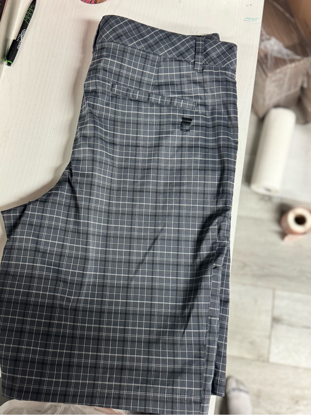 FILA GOLF Men's Gray Plaid Performance Pants 34